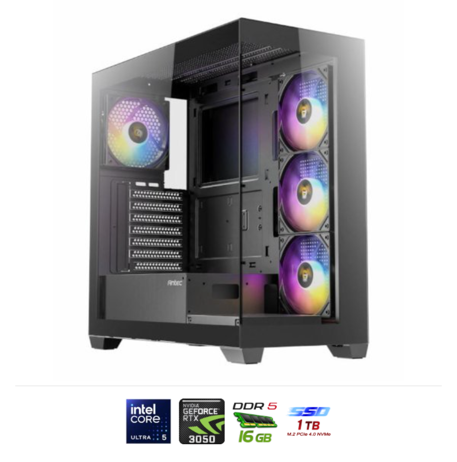 מחשב גיימינג | CX300 750W H810 U5-225F 16GB DDR5 1TB NVME RTX 3050