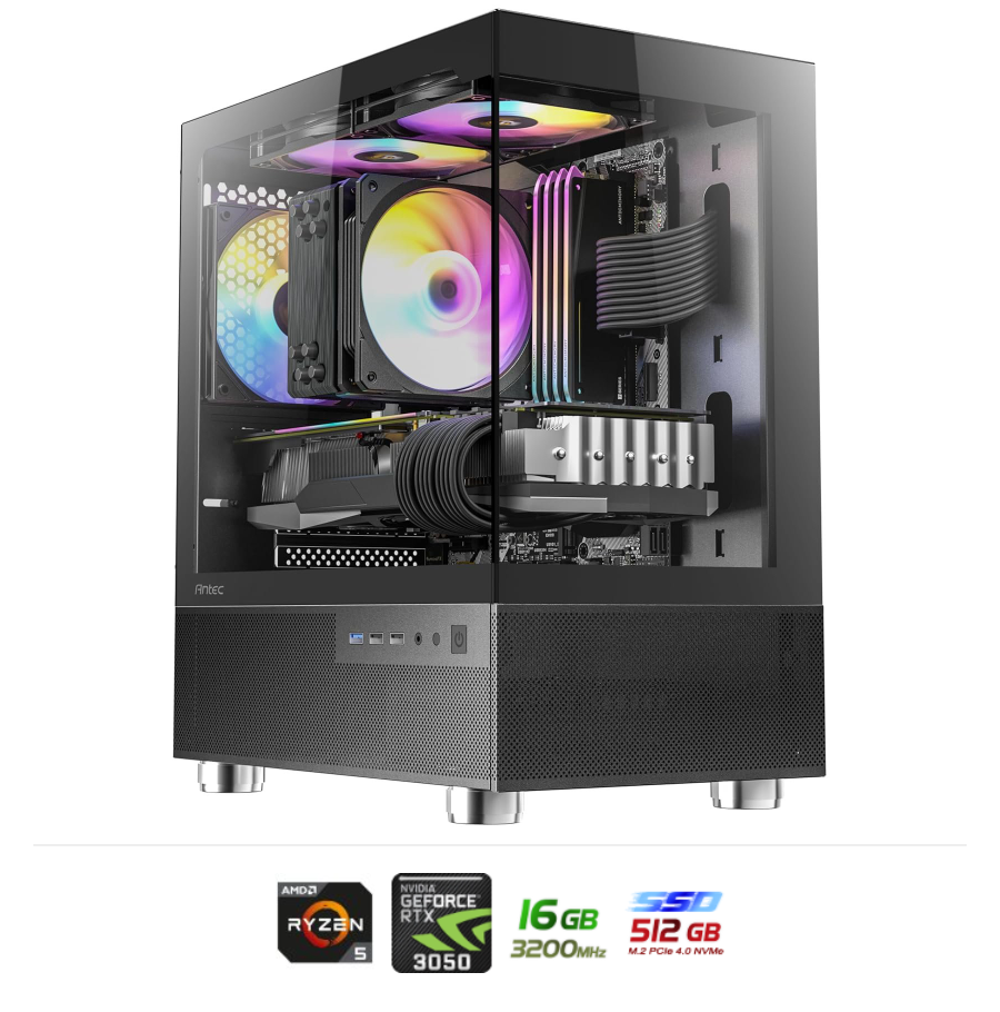 מחשב גיימינג | CX200M 600W A520M R5-5500 16GB 500NVME RTX 3050