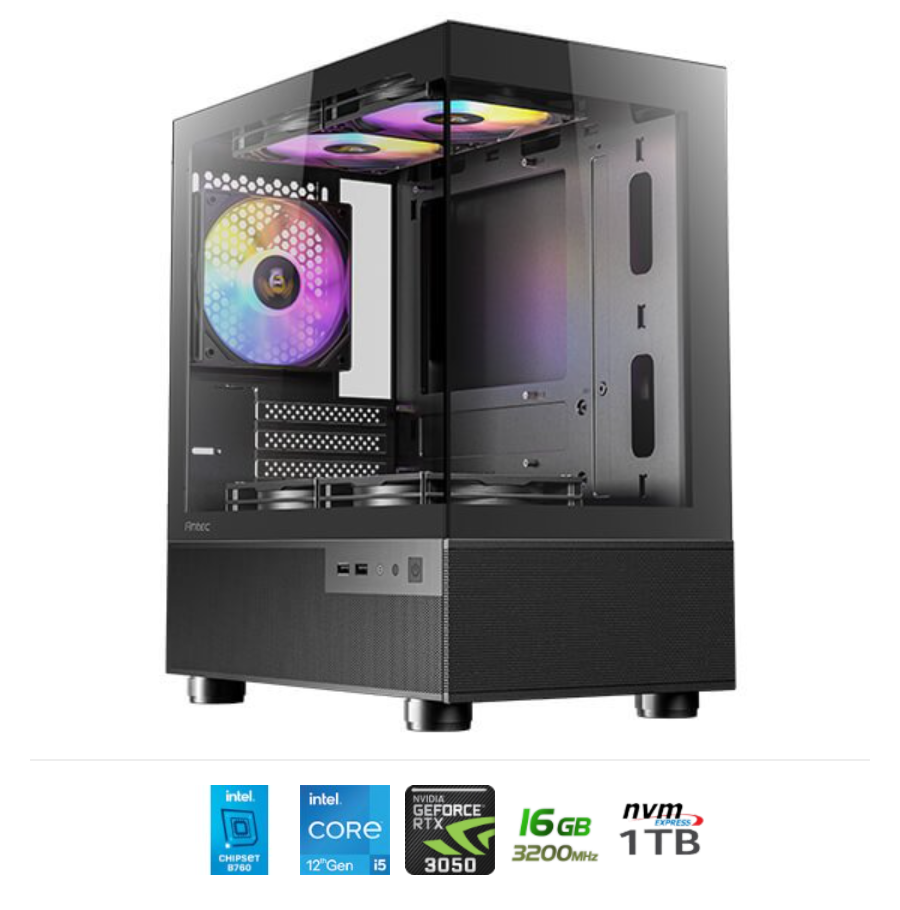 מחשב גיימינג | CX200M RGB 600W B760 I5-12400FT 16GB DDR4 1TB RTX3050